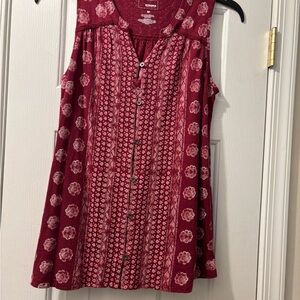 Sonoma Burgundy size M Floral Button-Down Blouse